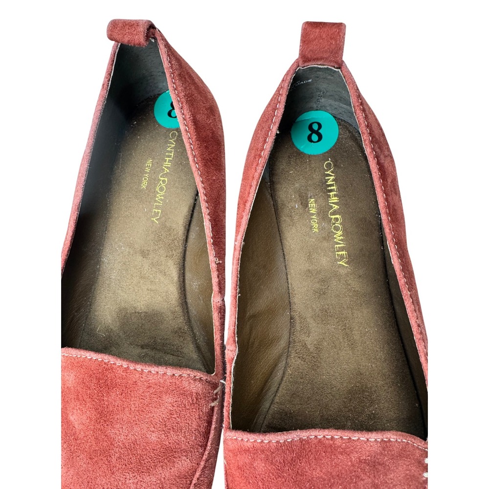 Cynthia Rowley Nash Loafers Womens 8 Paprika Suede Pointed Toe Flats W25433 Work - Picture 7 of 12